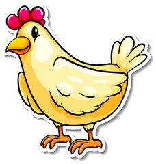 Chicken farm animal cartoon sticker