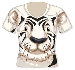T-shirt with white tiger pattern