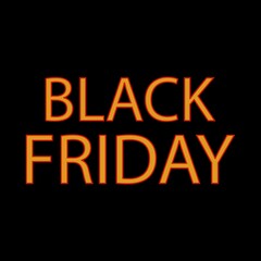 Black Friday. Gold lettering text. Decorative festive banner.