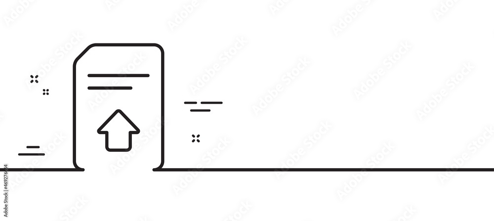 Poster upload document line icon. information file sign. paper page concept symbol. minimal line illustrati