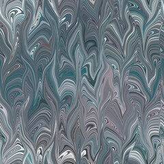 Seamless combed conch effect Turkish ebru marble surface pattern design for print. High quality illustration. Luxurious ancient art form. Wavy liquid fluid marbled book paper antique graphic design.