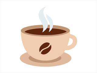 Cup of Coffe with flat style. Icon vector illustration.