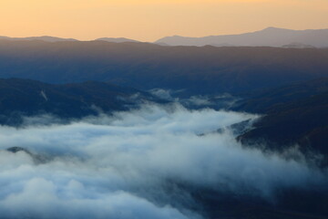 岩手県遠野市　遠野盆地の雲海