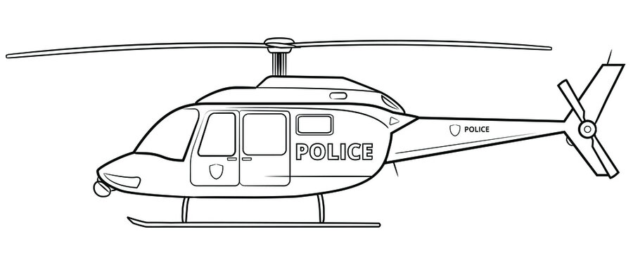 Vector stock illustration of classic police helicopter