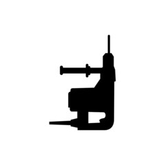 construction manual electric drill on a white background. Construction tool. Vector illustration.