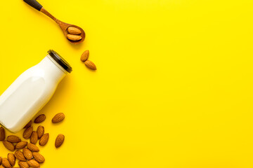 Almond nuts vegan milk - non dairy diet nutrition