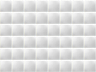 Subway square tile pattern. White seamless brick background. Vector metro wall or floor texture. Interior glossy mosaic grid