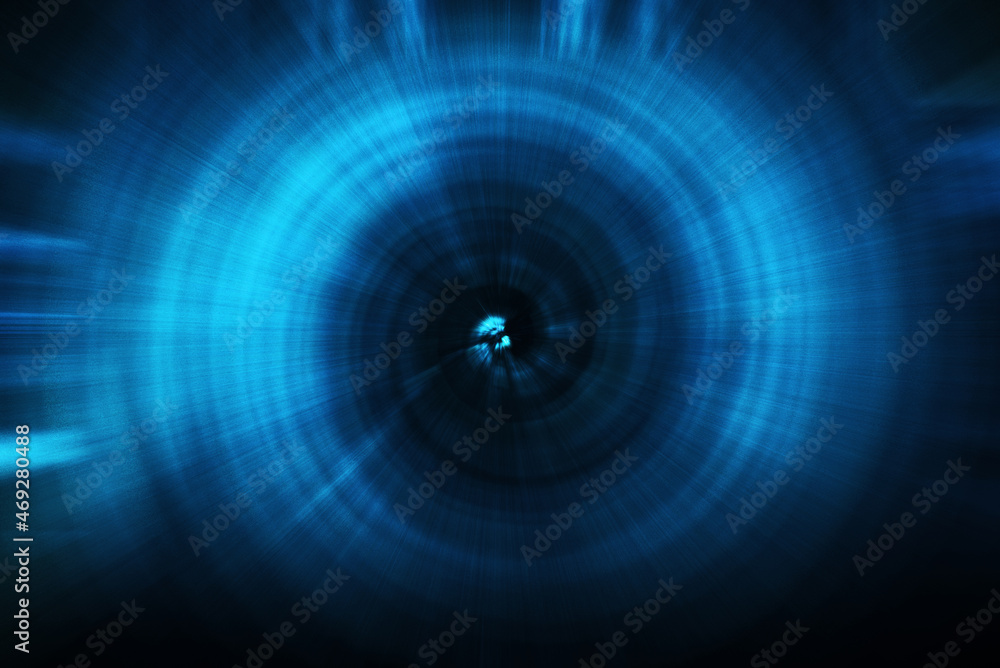 Wall mural blue abstract background with spiral pattern. galaxies with stars and planets with circular motifs i