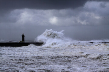 Obraz na płótnie Canvas Winter sea storm