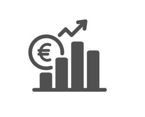 Euro rates icon. Currency exchange sign. Money trade symbol. Classic flat style. Quality design element. Simple euro rate icon. Vector