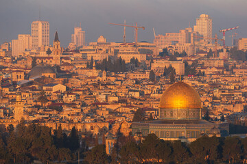 Fototapeta premium View to Old Town of Jerusalem, Israel