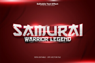 Samurai Editable Text. Premium Vector