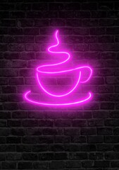 neon sign in cafe, restaurant, bar, club