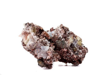 Macro mineral stone.Golden Apatite on a white background