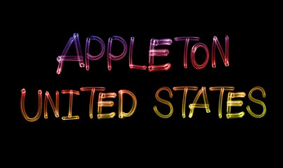 Words Appleton, United States using light painting technique