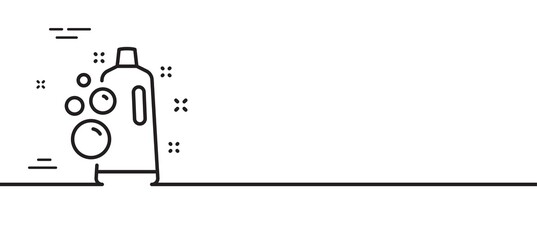 Clean bubbles line icon. Laundry shampoo sign. Clothing cleaner symbol. Minimal line illustration background. Clean bubbles line icon pattern banner. White web template concept. Vector