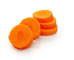 Zanahoria cortada sobre fondo blanco, Verdura. Carrot cut out on white background, Vegetable.