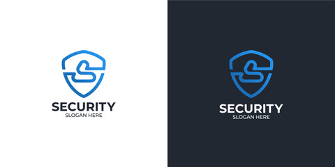 set of combination security logos with letter S