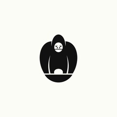 simple gorilla logo. vector illustration for business logo or icon