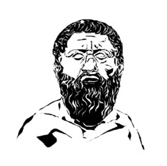 il filosofo Platone, illustrazione isolata su sfondo bianco