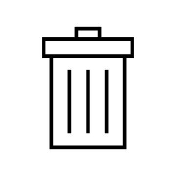 Trash bin line simple icon
