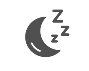 Moon quality icon. Sleep zzz sign. Night lunar symbol. Classic flat style. Quality design element. Simple moon icon. Vector