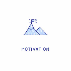 MOTIVATION icon in vector. Logotype - Doodle