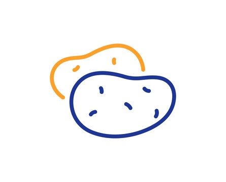 Potato line icon. Vegetable food sign. Diet nutrition symbol. Colorful thin line outline concept. Linear style potato icon. Editable stroke. Vector