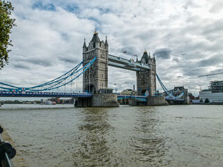 Fototapeta na wymiar Cloudy date at Tower Bridge, London, UK
