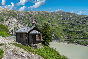 Landscape and chapel Hospiz near Guttannen