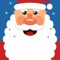 Christmas cute cartoon Santa character. Vector christmas card with Santa. Ho - ho - ho