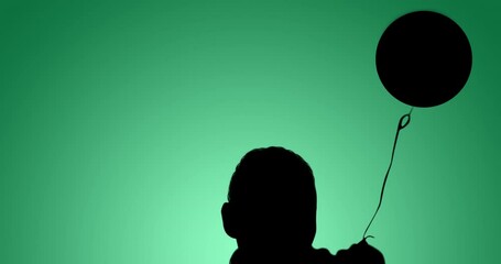 Animation of silhouette of athlete on throwing hammer on green background