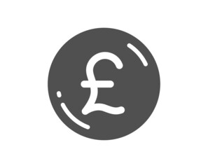 Pound money icon. Gbp currency sign. Cash coin symbol. Classic flat style. Quality design element. Simple pound money icon. Vector