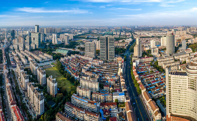 Aerial photography of Zhangjiagang city scenery