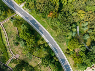 Aerial photography of China's forest road