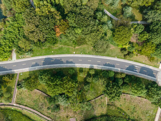 Aerial photography of China's forest road