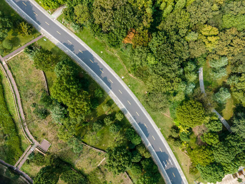 Aerial photography of China's forest road © 昊 周