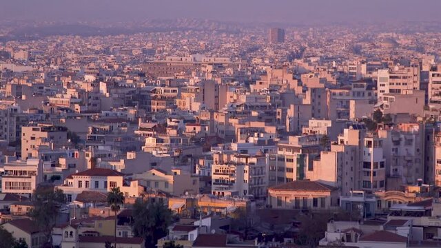 Athens city at sun set.