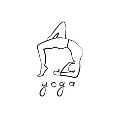 yoga logo isolated on white background. a girl does yoga