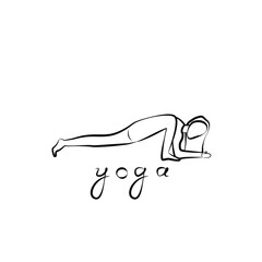 yoga logo isolated on white background. a girl does yoga