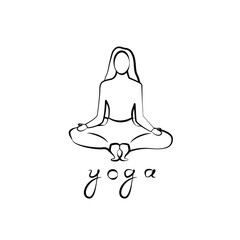 yoga logo isolated on white background. a girl does yoga