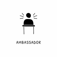AMBASSADOR icon in vector. Logotype - Doodle