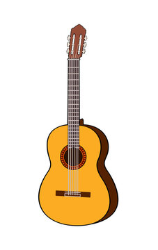 Vector image of the classic guitar isolated on white