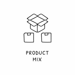 PRODUCT MIX icon in vector. Logotype - Doodle