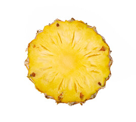 slice of pineapple on white background