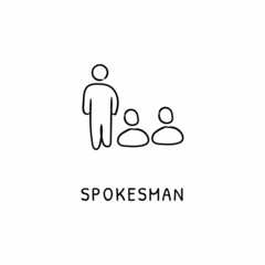 SPOKESMAN icon in vector. Logotype - Doodle
