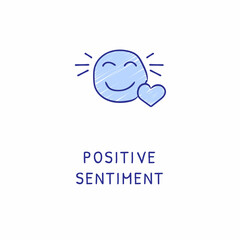 POSITIVE SENTIMENT icon in vector. Logotype - Doodle