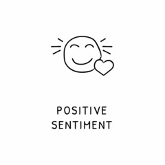 POSITIVE SENTIMENT icon in vector. Logotype - Doodle