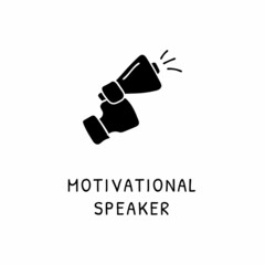 MOTIVATIONAL SPEAKER icon in vector. Logotype - Doodle