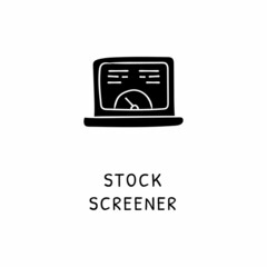STOCK SCREEN icon in vector. Logotype - Doodle